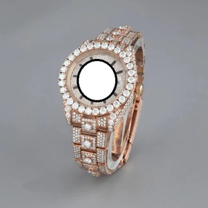 Montres RUDRA JEWELS, luxe, acier inoxydable, mouvement automatique mécanique japonais, 12, vintage, sport, élégant, cristal de moissanite - Product Image 2