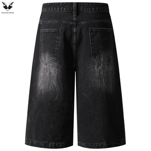 Shorts en jean baggy personnalisés pour hommes, style vintage, coupe ample, streetwear, hip-hop, vente en gros, shorts de skateboard, vêtements pour hommes - Product Image 2