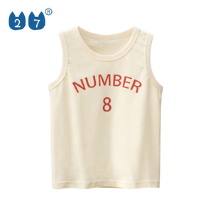 เสื้อกล้ามถักสีตามสั่งสำหรับผู้ชาย 27 ตัว คอวี สไตล์ลำลอง สตรีทแวร์ พิมพ์ลายหมายเลข 8 ด้านหน้า ด้วยเทคนิคการพิมพ์แบบรีดร้อน ระบายอากาศได้ดี - Product Image 4