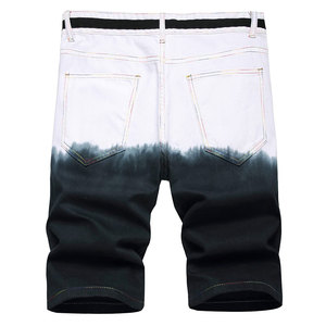 Shorts en jean déchirés pour homme, taille haute, coupe droite, décontractés, 100% coton, style urbain, haute qualité - Product Image 2
