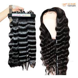 Pelo vietnamita humano de Color negro Natural ondulado profundo suelto 100% sin enredos sin desprendimiento productos más vendidos - Product Image 3