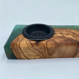 Elegante caja de incienso de madera epoxi hecha a mano para quemar carbón Oud y regalos espirituales - Product Image 1