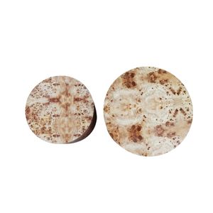 Juego de mesa de centro de círculo de madera moderna anidada, mesas de acento de espacios pequeños para sala de estar, oficina, mesa auxiliar de tambor Burl Natural - Product Image 5