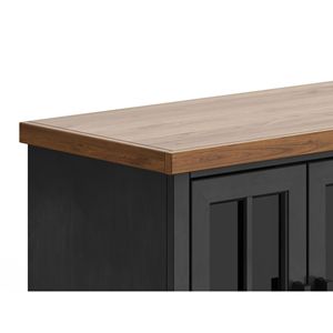 Bridgevine Home Essex 97 pollici Console per TV caminetto con montaggio minimo Whiskey nero finitura per TV fino a 100 pollici - Product Image 6