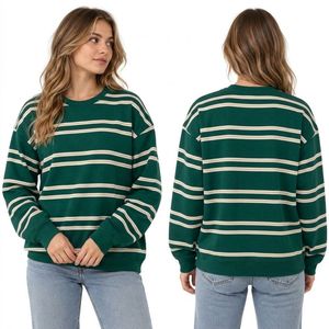 Sage Green <b>Women</b> Cotton Sweatshirts Solid O Neck 100% Cotton Fleece Pullover <b>Thermal</b> Weight Long Sleeve Active Shirts - Product Image 5