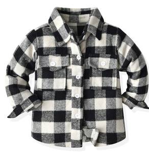 Chemises à carreaux décontractées à manches longues en coton doux pour bébés garçons, personnalisables avec impression, prix de gros - Product Image 2