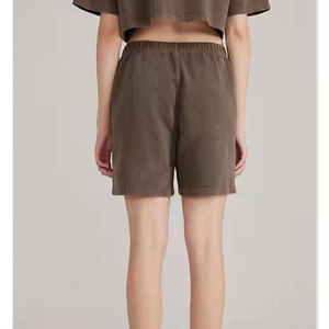 Shorts de Cintura Alta para Mujer, Lavado Ácido, 100% Algodón, Secado Rápido, Transpirables, Estilo Casual de Verano, Cómodos para el Día a Día - Product Image 3