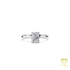 Bague de fiançailles solitaire en moissanite taille radiant en or jaune à quatre griffes, idéale pour mariage, promesse ou anniversaire - Product Image 4