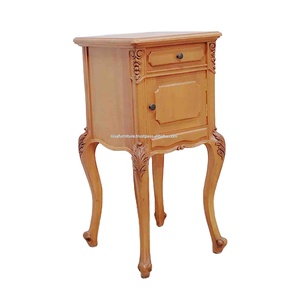 Louis French Solid Mahogany Wood Nightstand European Style <b>Bedside</b> <b>Table</b> Natural Walnut Color Apartment Bedroom Furniture - Product Image 5