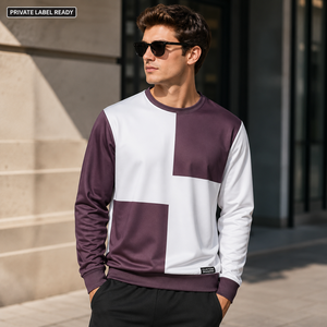 Sweat-shirts d'hiver personnalisés pour hommes, style streetwear, en polaire, mélange polyester/coton, écologiques, respirants, color block, coupe classique - Product Image 3