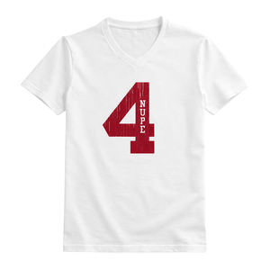 T-shirt col en V Kappa Alpha Psi Numéro 4 Blanc – Vêtement de Fraternité Grecque avec Motif Audacieux, Confort Premium et Coupe Élégante - Product Image 4