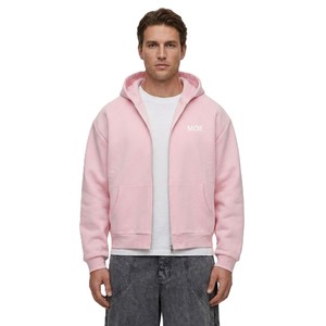 Sweat-shirts à capuche entièrement zippés pour hommes, en molleton de coton haute densité, coupe ample et décontractée, couleur unie, style streetwear, avec impression de logo personnalisé pour les boutiques - Product Image 1