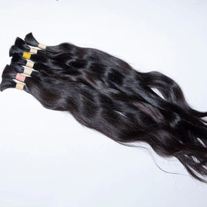 Extensiones de cabello humano 100% natural, crudo, Remy, liso, con clip. Compre directamente del proveedor al por mayor. - Product Image 1