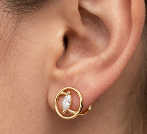Floral asset <b>Gold</b> and Diamond bridal wedding luxury Fine Jewellery Gift diamond earing <b>Earrings</b> <b>Dangle</b> - Product Image 1