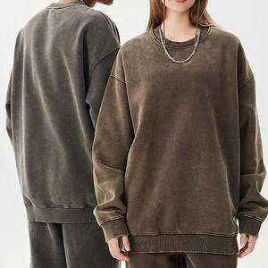 Sweat-shirts vintage délavés 380 GSM, effet vieilli, coupe oversize, col rond unisexe, vierges, streetwear décontracté, vêtements personnalisés - Product Image 6