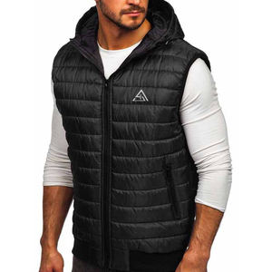 Dernier modèle de gilet en polaire doublement chaud pour homme, gilet d'extérieur, veste sans manches classique légère pour homme avec logo - Product Image 3
