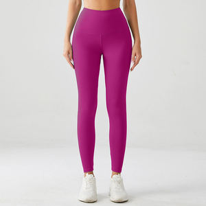 กางเกงเลกกิ้งขายาวสีชมพูเอวสูงสำหรับผู้หญิง - Product Image 2