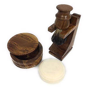 Set de Afeitado Profesional para Hombre con Tazón de Madera, Brocha y Jabón para Afeitar - Product Image 3