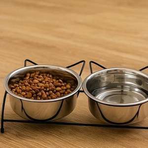 Ciotola per Animali Domestici Yommy in Acciaio Inox, Design Anti-Ribaltamento e Antiscivolo, Facile da Pulire, per Cani e Gatti - Product Image 1