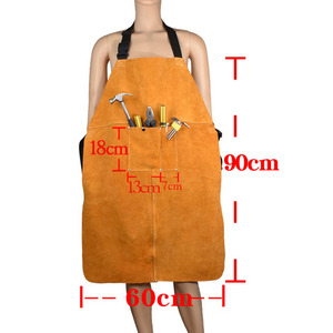 Maysara Impex Wholesale Canvas Apron with Genuine <b>Leather</b> Pockets Heavy Duty BBQ Butcher Barber & Workshop Apron for Men & Women - Product Image 5