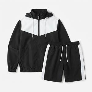 Conjunto de Chaqueta Cortavientos y Pantalones Cortos Personalizados para Hombre, Ropa Deportiva para Actividades al Aire Libre, Traje Deportivo Ligero e Impermeable, Venta al Por Mayor - Product Image 2