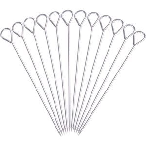 Set di 12 Spiedini per Barbecue in Acciaio Inox da 8 Pollici, Spiedini per Shish Kebab, Utensili da Cucina Premium per Esterni - Product Image 1