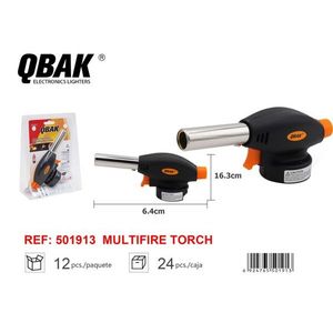 QBAK Multifire Torch 16.3cm Butane <b>Lighter</b> Kitchen Use Portable Piezoelectric Ignition - Product Image 1