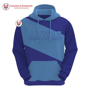 Sudadera con Capucha de Forro Polar Azul para Invierno, con MOQ Bajo, Inspirada en los Fundadores de 1920, de Algodón Premium Griego - Product Image 1