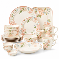 Collection de vaisselle décorative en mélamine bleue et blanche imprimée pour restaurant, hôtel, banquet, buffet, maison