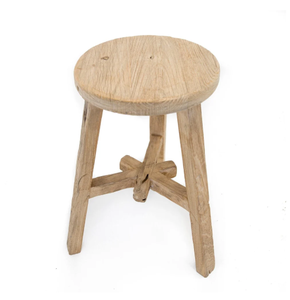 Taburete Rústico de Madera Crawford, Taburete de Madera Maciza Natural Hecho a Mano, Asiento para Cocina Estilo Rústico, Muebles para el Hogar - Product Image 2