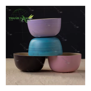ชามไม้ไผ่แบบใช้แล้วทิ้ง สีตามสั่ง น้ำหนักเบา เคลือบเงา ทำด้วยมือ คลาสสิก เป็นมิตรกับสิ่งแวดล้อม สำหรับงานเลี้ยง ภาชนะใส่อาหาร OEM สำหรับรับประทานอาหาร ใส่สลัด - Product Image 2
