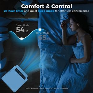 Climatiseur portable 10000 BTU avec mode veille pour les pièces de 441 pieds carrés Nouveau ventilateur de refroidissement et déshumidificateur 3-en-1 avec options de prises UK/EU/US - Product Image 6