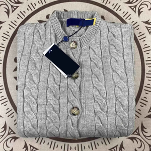 Suéter Cárdigan de Punto Estilo Coreano para Mujer, Marca Saleh Enterprises, Corte Holgado, Acrílico/Poliéster, Tejido Acordonado, Suave, Cálido y Moderno - Product Image 1