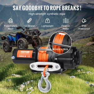 4500 lb <b>Electric</b> Winch for ATV & <b>UTV</b> with Synthetic Rope & Waterproof Remote Control Winches Product Category - Product Image 4
