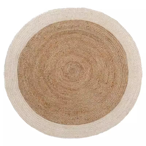 Handmade Modern High-End Jute Carpet Solid Color Floor <b>Mat</b> for Living Room Coffee Table Rocking Chair Pure Natural - Product Image 3