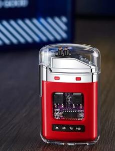 Briquet USB portable pour le camping en plein air, design moderne, double arc, affichage numérique, étanche, pour cigarettes - Product Image 5