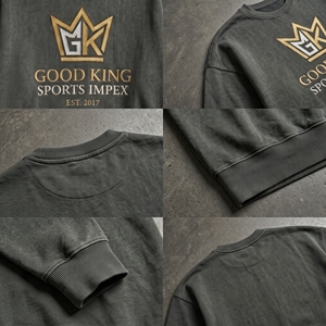 เสื้อสเวตเชิ้ตคอกลมทรงโอเวอร์ไซส์สำหรับผู้ชาย ล้างสีแบบแอซิดวอช ปักโลโก้ตามสั่ง ผ้าคอตตอนหนานุ่ม สไตล์สตรีทแวร์ - Product Image 4