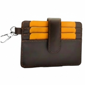 Porte-cartes en cuir marron de qualité supérieure pour hommes, étui mince pour cartes de crédit, portefeuille de poche professionnel minimaliste, élégant et durable - Product Image 5
