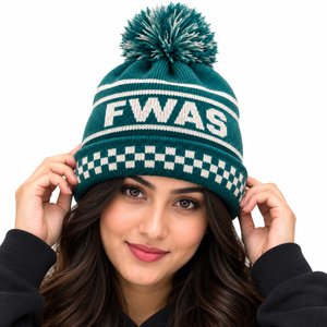 Gorros de Punto Personalizados con Etiqueta Privada, Gorros de Invierno de Hilo Acrílico Suave con Pompones, Gorros de Punto Unisex con Puño a Cuadros, Proveedor Mayorista en EE. UU. - Product Image 2