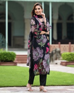 La mayoría de los productos de tendencia Salwar Kameez vestido de novia de estilo indio pakistaní con bordado para damas ropa de fiesta confeccionada - Product Image 2