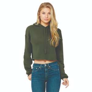 Sweat-shirt à capuche pour femme, coupe slim, décontracté, en molleton 100% coton, imprimé personnalisé, couleur olive, pour l'hiver - Product Image 1