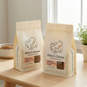 Pochette refermable écologique personnalisée pour aliments pour chiens, emballage pour friandises pour chats, sachet en papier kraft autoportant pour nourriture pour animaux de compagnie - Product Image 3