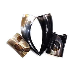 Mug en corne de Fenrir artisanal d'Inde, style viking unique, incrusté d'agate, noir uni avec une beauté naturelle artisanale - Product Image 3