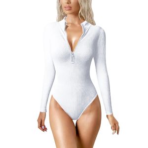 Women's Skinny Fit Streetwear Bodysuit Eco-Friendly Breathable Quick Dry <b>Canvas</b> Fabric Crew Neck Full Sleeve Mid-Calf Length - Product Image 3