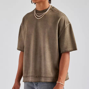 T-shirt Homme Col Rond Grande Taille Haute Qualité Polyester/Coton Épais Uni Formel Écologique Respirant Épaules Tombantes - Product Image 3