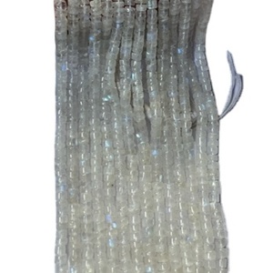 Perles Heishi (pneu) lisses en labradorite blanche naturelle AAA + 4mm 5mm Samir Gems SM136 15 pouces brin de fabrication de bijoux - Product Image 2