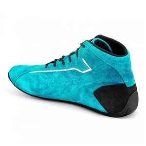 Bottes de moto AULTRA ONE ENTERPRISES Green Kart Racing, tige en cuir véritable, semelle extérieure en caoutchouc, fermeture auto-agrippante, respirantes - Product Image 1