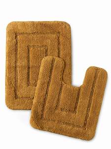 Ensemble de 2 tapis de bain en coton 100% tufté – Ensemble de tapis de salle de bain doux et absorbant – Ensemble de 2 tapis de bain en coton tufté de luxe – Antidérapant - Product Image 4