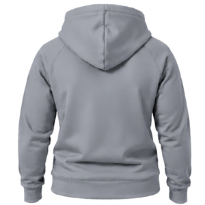 Light Grey Winter Fleece Pullover Hoodie <b>Sweatshirt</b> <b>White</b> Eagle Logo Kangaroo Pocket Drawstring Hood Long Sleeve Casual - Product Image 2