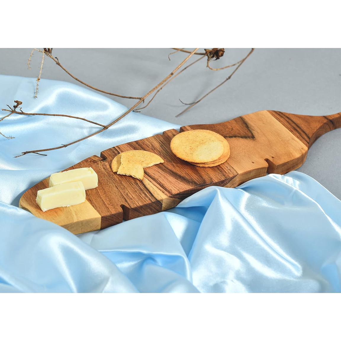 Vassoio 3 In 1 In Legno Di Acacia – Sottopentola E Raccolga Briciole Per Pane, 40x21x3,8 Cm